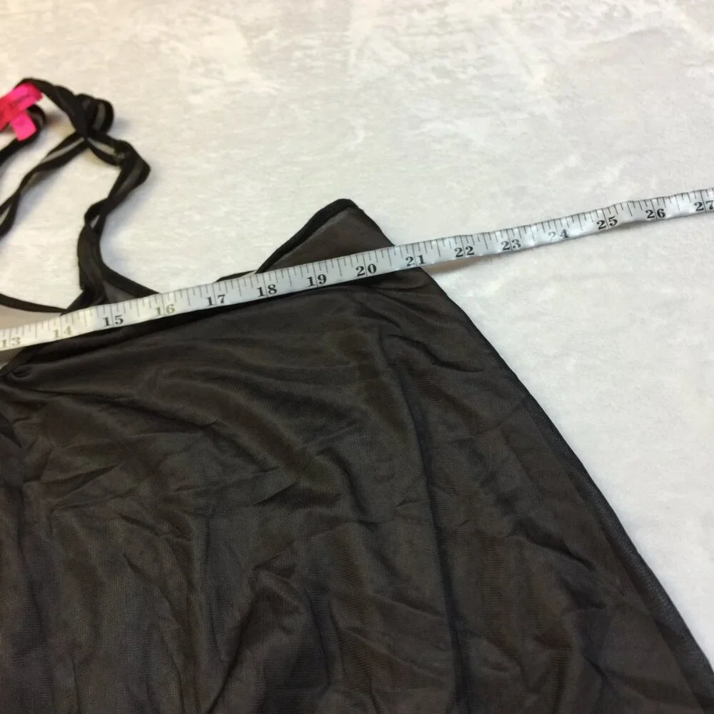 Betsey Johnson Intimates Nightgown Dress Womens Sz L Black Pink Layered Vintage - Picture 14 of 16